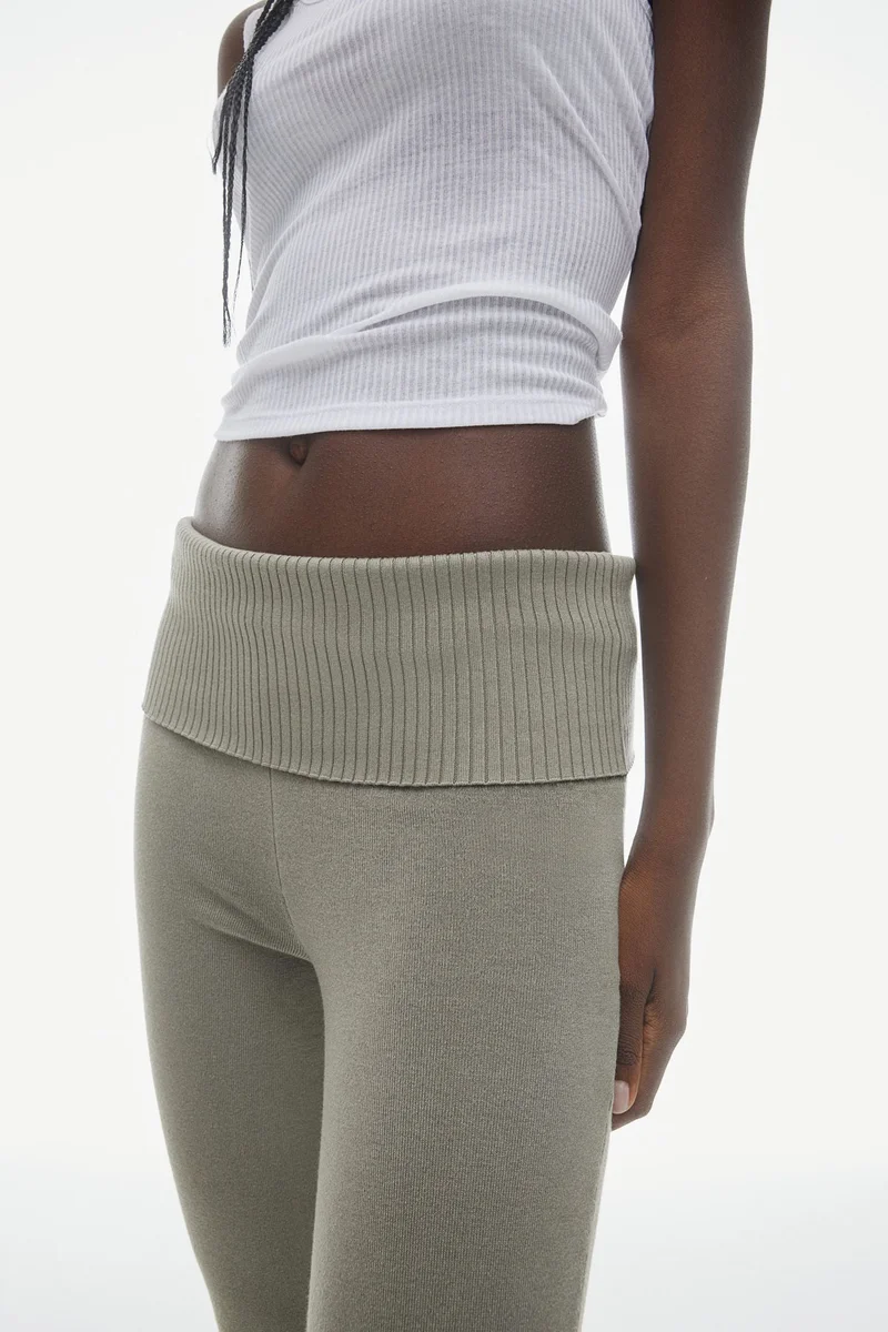 H&M Flared Fine-Knit Trousers