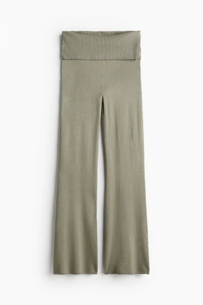 اتش اند ام Flared Fine-Knit Trousers