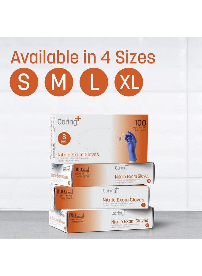 Caring Nitrile Exam Gloves (90ct), Powder Free and Not Made with Natural Rubber Latex, Gloves for Medical Use, Cleaning, Food Prep and More, X-Large - Image 3