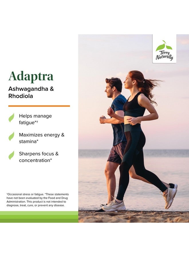 Terry Naturally Adaptra - Supplement to Support Adrenal Health - Ashwagandha Supplement with Rhodiola Rosea Extract - Herbal Supplement to Support Energy & Concentration - 60 Capsules - Image 3
