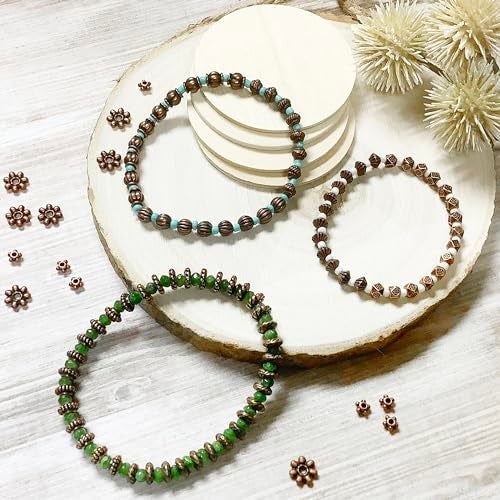 Heather's CF Antique Copper Beads for Jewelry Making - Spacer & Assortments for Bracelet, Necklace, Earring - Craft Supplies, Findings, Small Seed Beads - Jewelry Set 500Pcs - Image 4