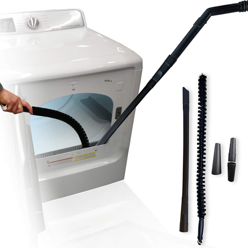 Vacuum Attachment for Dryer Vent Crevice Cleaning Tool for Clothes Dryer with Lint Trap Brush and Flexible Hose Duct Cleaner Kit Designed by Dryer Vent Cleaning Technicians
