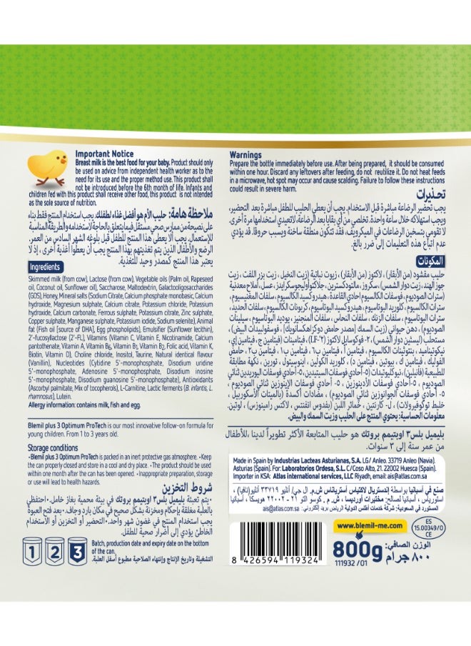Blemil plus 3 Optimum Protech 800g  - Image 3