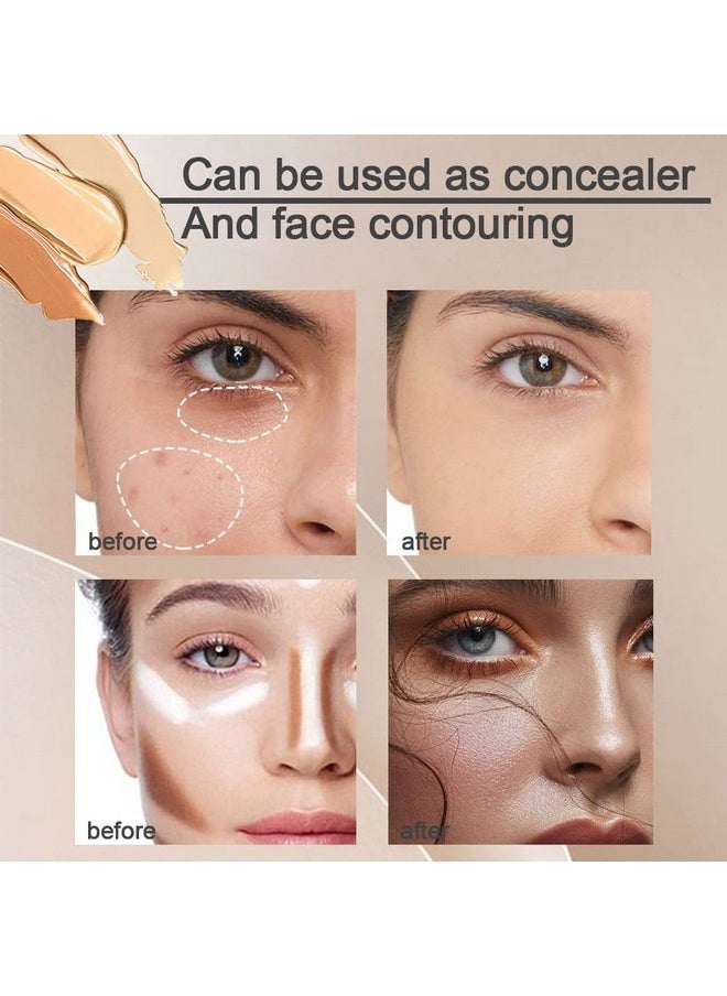 evpct - 2Pcs Tri Color Face Conceal Correct Cream Contour Makeup Palette For Mature Light Medium Skin Color Correcting Conceal Trouble Spots Dullness Under Eye Dark Circles Discolorations Covers Redness - Image 1