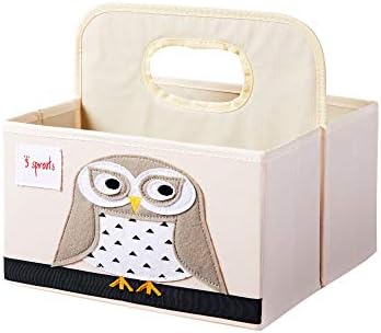 3 Sprouts Baby Diaper Caddy - Organizer Basket For Nursery, Owl - Image 2