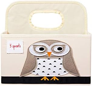 3 Sprouts Baby Diaper Caddy - Organizer Basket For Nursery, Owl