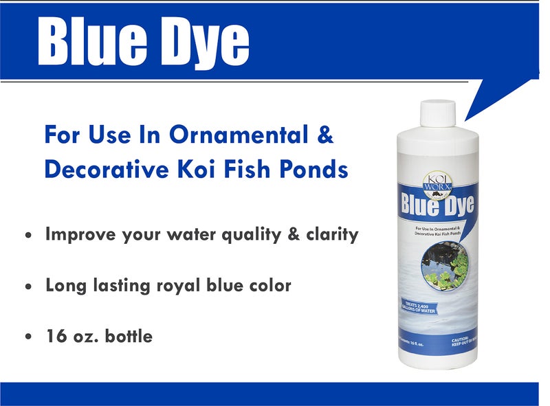 Koi Worx KoiWorx Blue Dye - Ornamental and Decorative Pond Dye, Water Features and Fountains, Safe for Koi - 16oz - Image 2