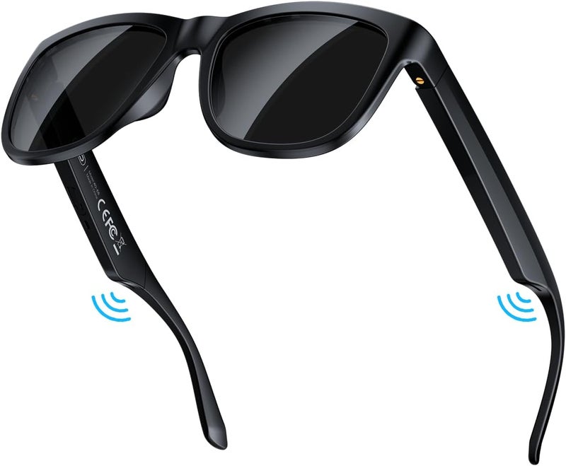 XO Simple is Beauty Smart Bluetooth Glasses,Built-in Mic & Speakers,Smart Wireless Headphone Sunglasses for Men and Women,Athletic/Outdoor UV Protection and Voice Control,Unisex(Black) - Image 1
