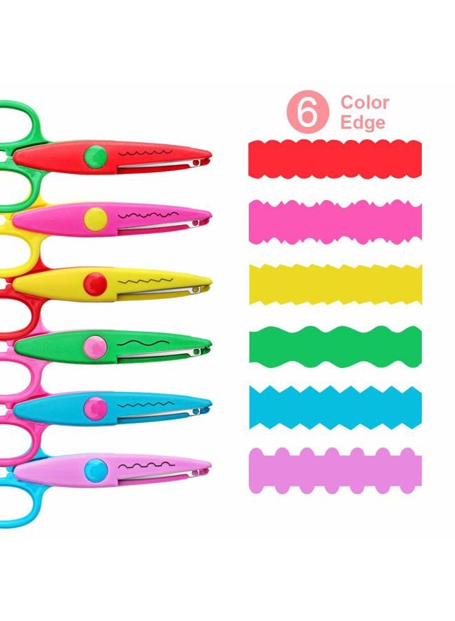 Asdirne Craft Scissors Decorative Edge, ABS Resin Scrapbook Scissors with 6 Pattern, Safe for Kids, Smoothly Cutting, Set of 6, Funny&Colorful - Image 4