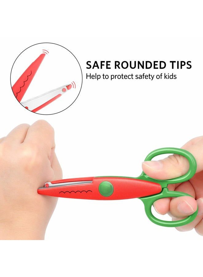 Asdirne Craft Scissors Decorative Edge, ABS Resin Scrapbook Scissors with 6 Pattern, Safe for Kids, Smoothly Cutting, Set of 6, Funny&Colorful - Image 2