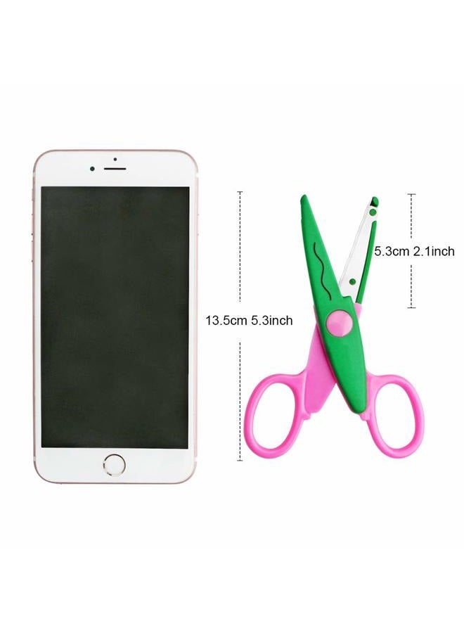 Asdirne Craft Scissors Decorative Edge, ABS Resin Scrapbook Scissors with 6 Pattern, Safe for Kids, Smoothly Cutting, Set of 6, Funny&Colorful - Image 3
