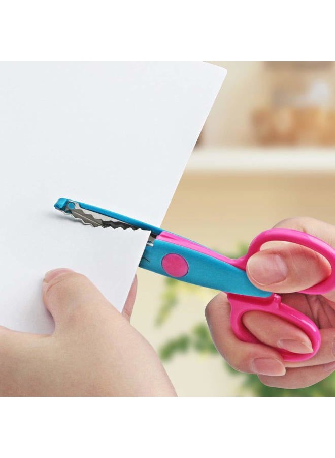 Asdirne Craft Scissors Decorative Edge, ABS Resin Scrapbook Scissors with 6 Pattern, Safe for Kids, Smoothly Cutting, Set of 6, Funny&Colorful - Image 5