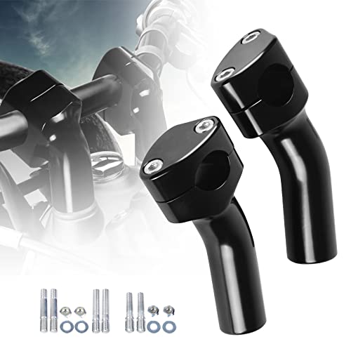 Hutexico Motorcycle Pullback Handlebar Riser for Harley, Hutexico One-Piece 4 inch Handlebar Risers Universal for 1 inch Handlebar Dyna Sportster 883 Softail Shadow 750 Vulcan 900 V-Star Bouledvard - Image 1