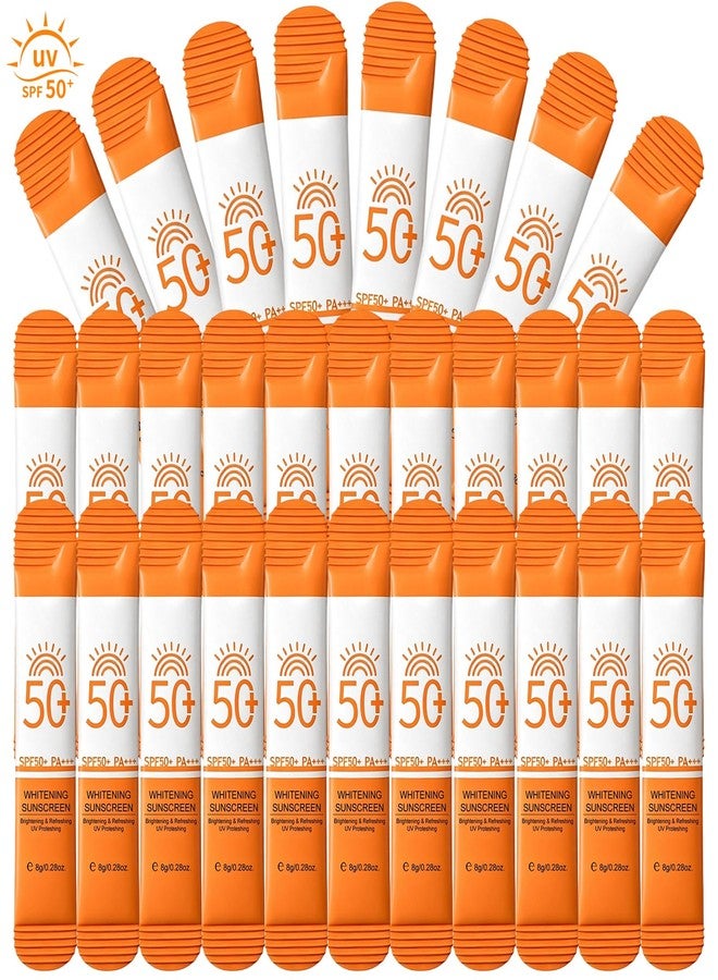 Erinde 30 Pack Travel Size Sunscreen, SPF 50+, Mini Sunscreen Bulk for Face & Body, Waterproof & Non-Greasy, Travel Size Sunscreen Packets for Summer Beach And Outdoor Must Haves, 0.28 Oz/Pack - Image 1