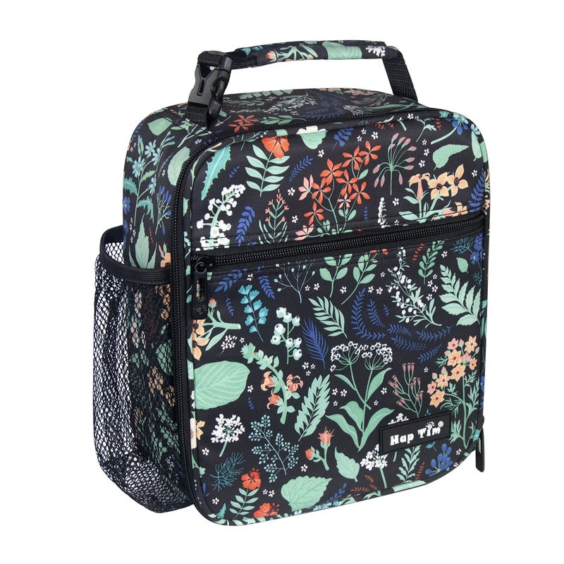 Hap Tim Insulated Lunch Bag Women Reusable Lunch Box for Women Men Adluts Lunchbox for Office Work Portable Lunchbag Black Floral18654BF - Image 2