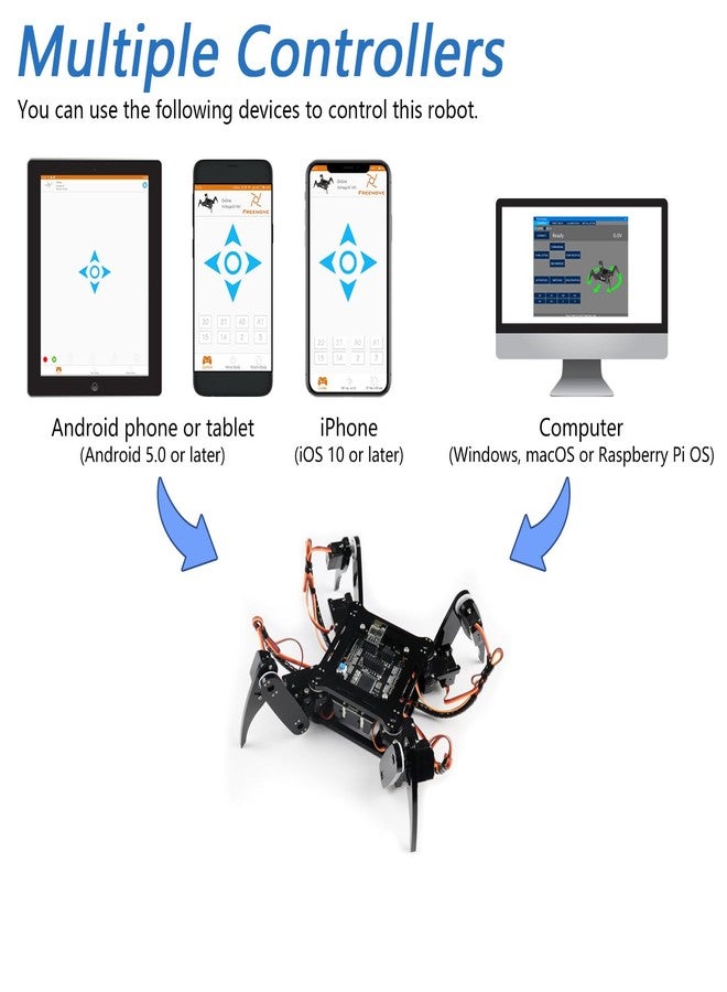 FREENOVE Quadruped Robot Kit (Compatible with Arduino IDE), Walking Crawling Twisting, App Remote Control, Servo STEM Project - Image 5