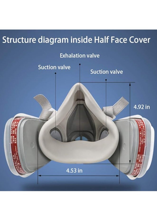 SCIENISH SCIENISH Reusable Respirator Half Facepiece 6200 Gas Ma-sk Breathing Protection Respirators with Safety Goggles for Painting Organic Vapor Welding Polishing Woodworking and Other Work Protection  - Image 3