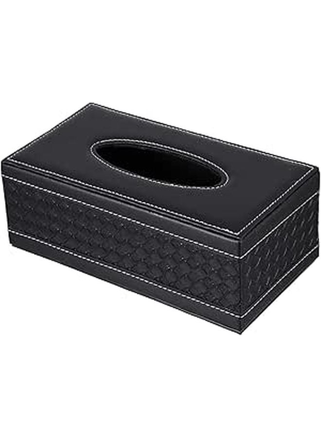 Large Leather Tissue Box Holder Car Living Room Napkin Dispenser Organizer - Image 1