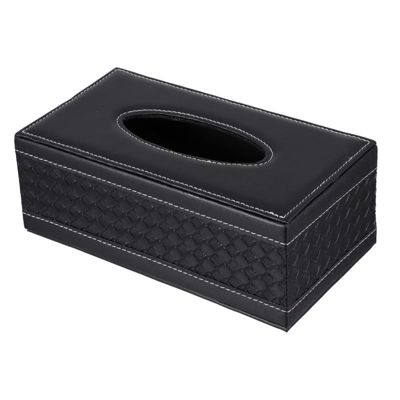 Large Leather Tissue Box Holder Car Living Room Napkin Dispenser Organizer - Image 2