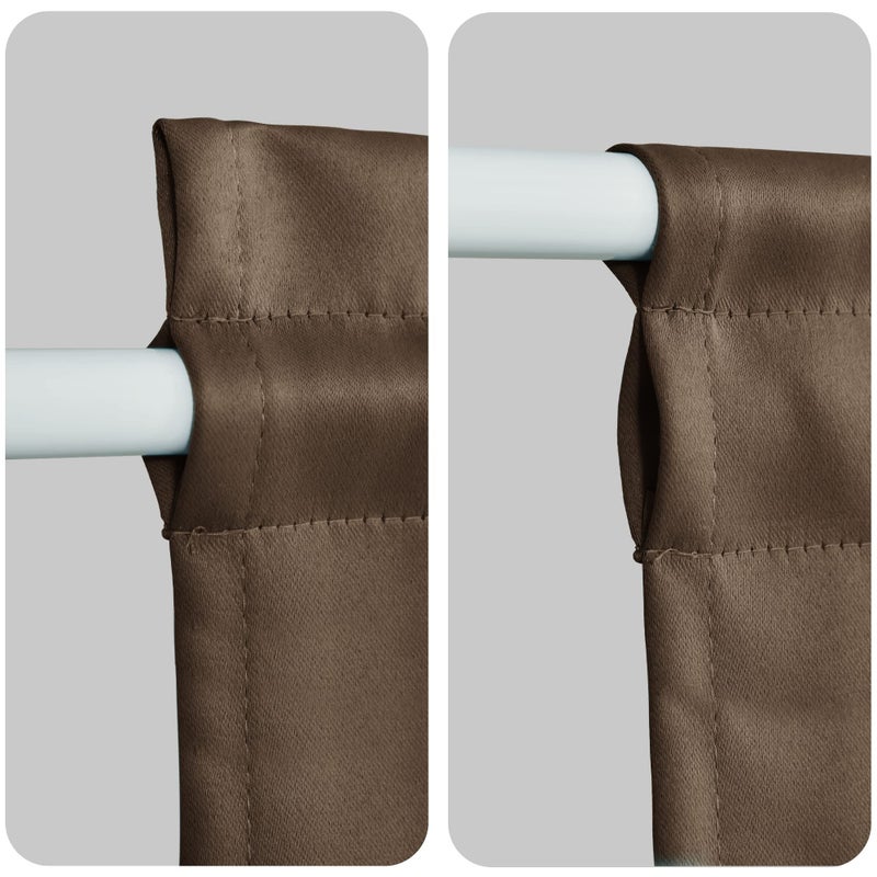 XWZO Room Darkening Curtains for French Doors  Privacy and Thermal Curtains for Glass Door  Rod Pocket Curtains with Tiebacks  25 x 72 inches Long  Brown  1 Panel - Image 4