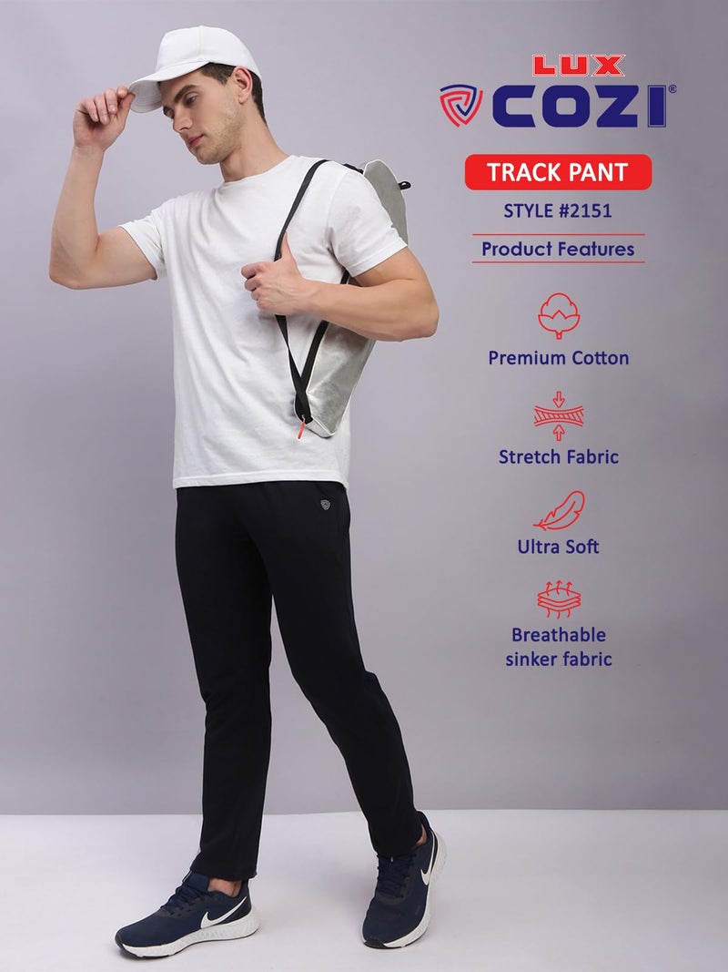 Lux Cozi Solid Regular Fit Cotton Trackpant for Men_COZI_2151_BLK_XL_1PC - Image 3