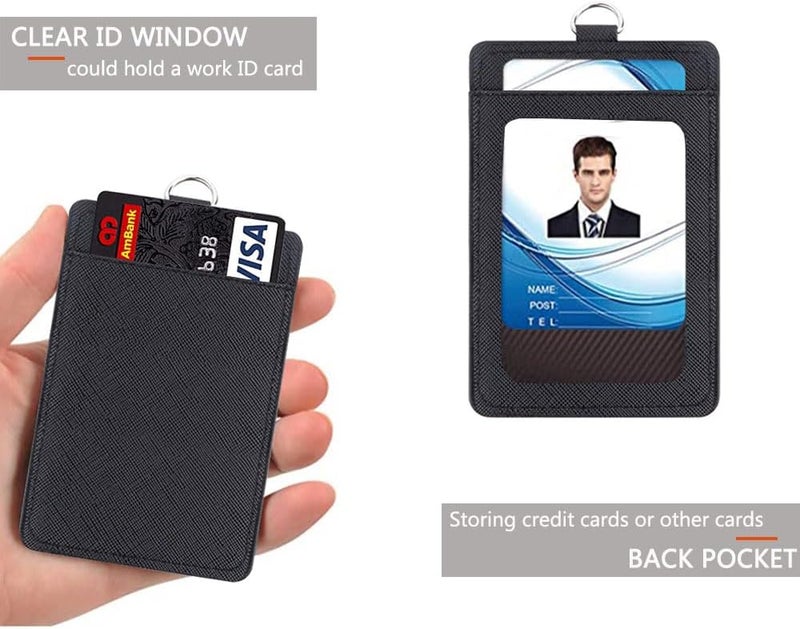 أوريتي حامل شارات جلدي وحبال تعليق قابلة للتعديل والسحب، ومشبك سريع الفك وحبال تعليق آمنة مع مشبك معدني دوار للمكاتب والموظفين والطلاب، عبوة من قطعتين - Image 4