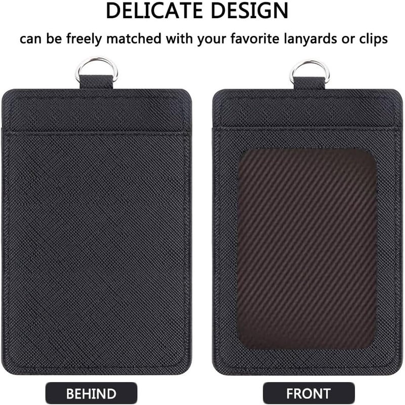 أوريتي حامل شارات جلدي وحبال تعليق قابلة للتعديل والسحب، ومشبك سريع الفك وحبال تعليق آمنة مع مشبك معدني دوار للمكاتب والموظفين والطلاب، عبوة من قطعتين - Image 5