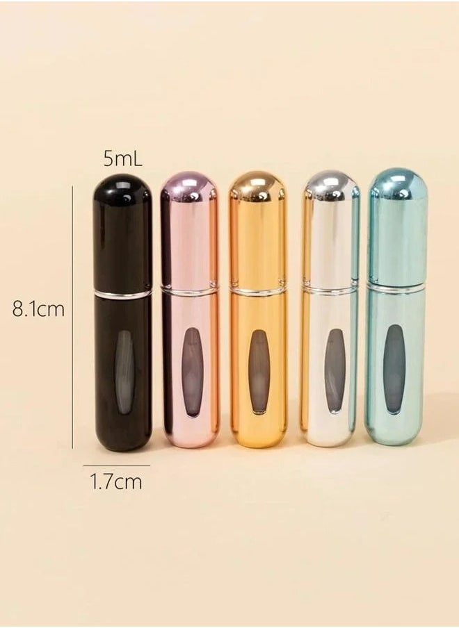 5-Piece Portable Mini Refillable Spray Bottle, Travel Perfume Bottle, Mini Refillable Empty Spray Bottle
