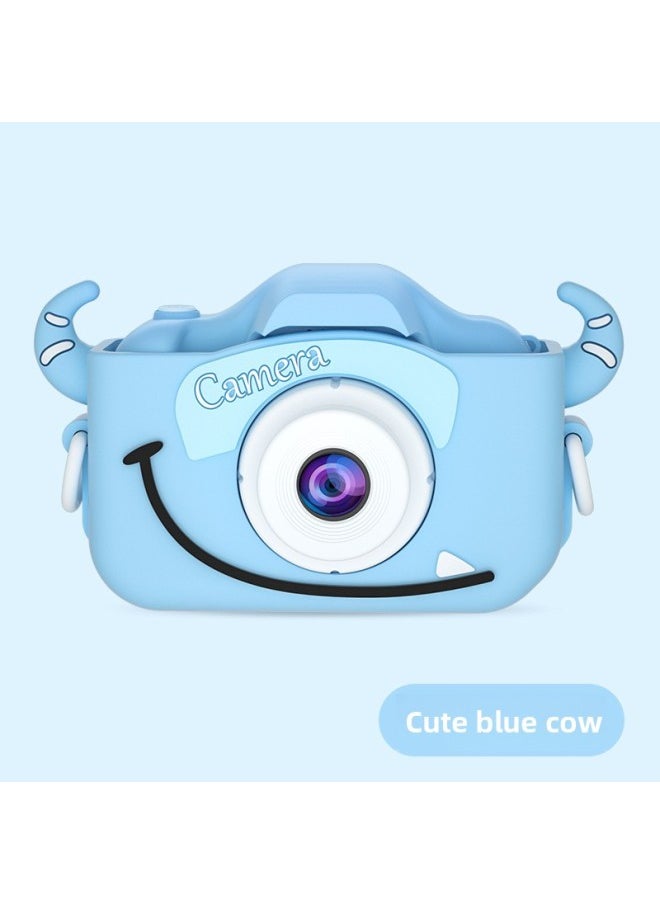 Children's Digital Small SLR Camera Front And Back HD Double-camera Cartoon Mini Camera-Color:Blue  - Image 1