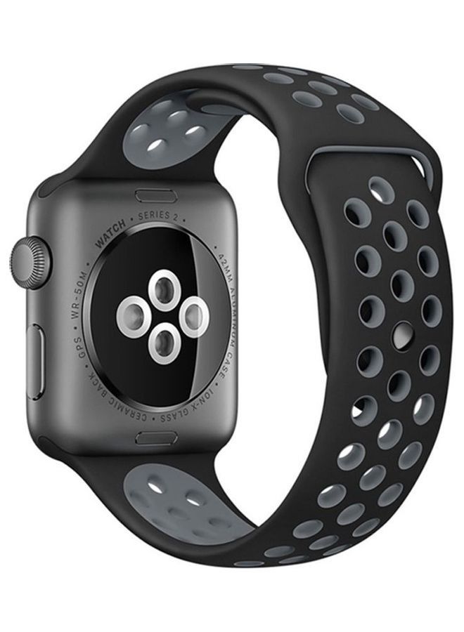Replacement Strap Watchband For Apple Watch Series 7/6/5 /41mm 40mm 38mm Black/Grey - Image 2