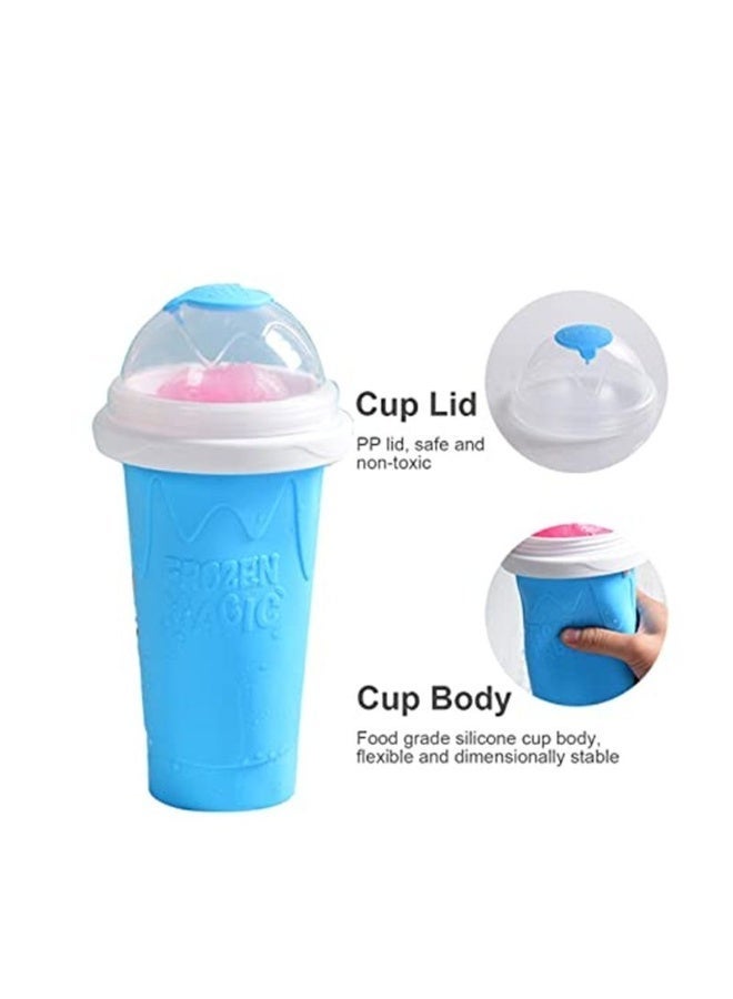 Frozen Magic Slushie Maker Cup, Magic Quick Freeze Smoothie Cup, Cooling Cup, 2-Layer Slushie Maker Cup, Homemade Milk Shake Ice Cream Maker (Blue) - Image 5