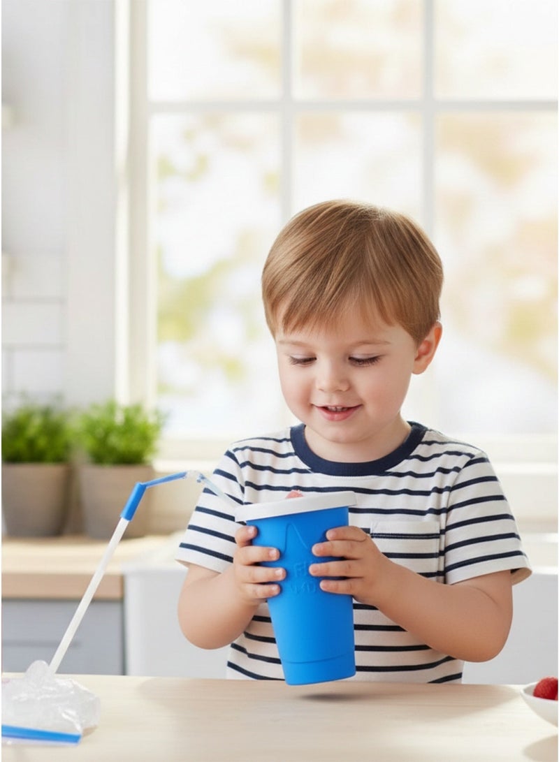 Frozen Magic Slushie Maker Cup, Magic Quick Freeze Smoothie Cup, Cooling Cup, 2-Layer Slushie Maker Cup, Homemade Milk Shake Ice Cream Maker (Blue) - Image 2