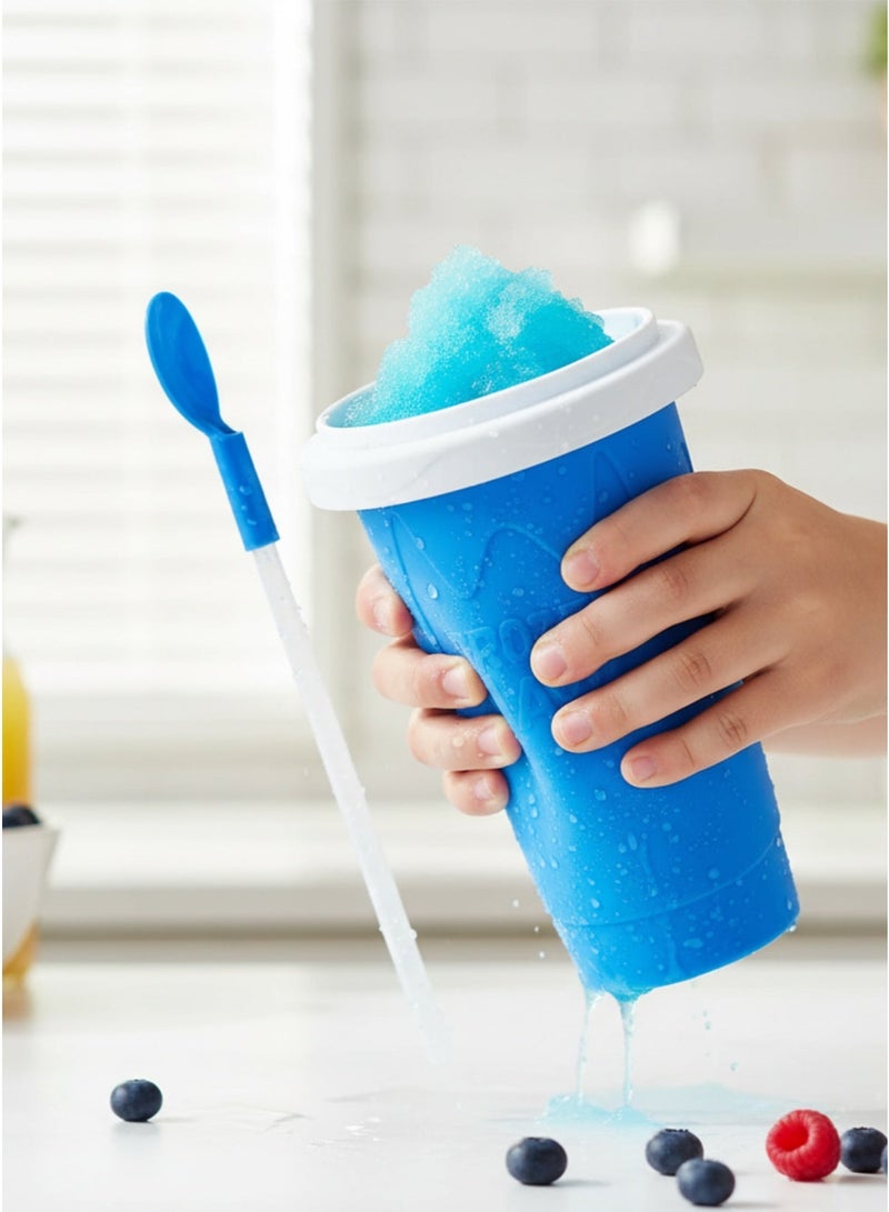 Frozen Magic Slushie Maker Cup, Magic Quick Freeze Smoothie Cup, Cooling Cup, 2-Layer Slushie Maker Cup, Homemade Milk Shake Ice Cream Maker (Blue) - Image 1