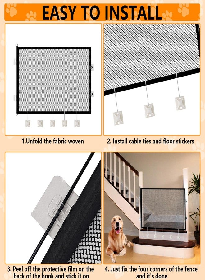 ELOEGO 2 Pack Retractable Pet Gate for Doorways and Stairs, Mesh Gate for Dog, Cat, Indoor & Outdoor Use, One-Hand Operation, Easy Installation, 31" Tall, Expands to 51" Wide - Image 3