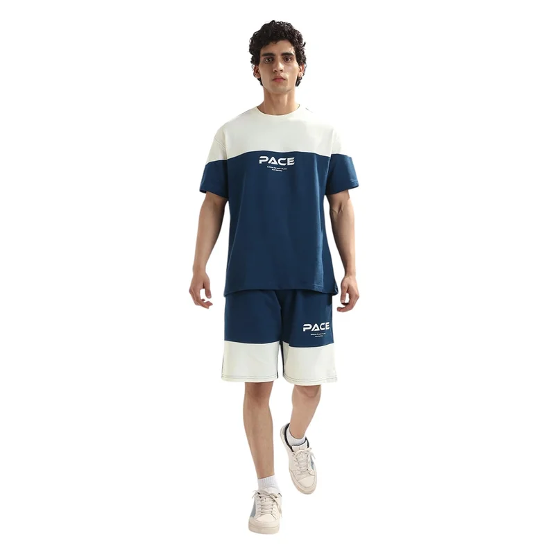 NOBERO Men's Co-ord Set Navy and Cream