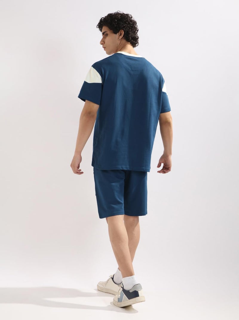 NOBERO Men's Co-ord Set Navy and Cream - Image 4