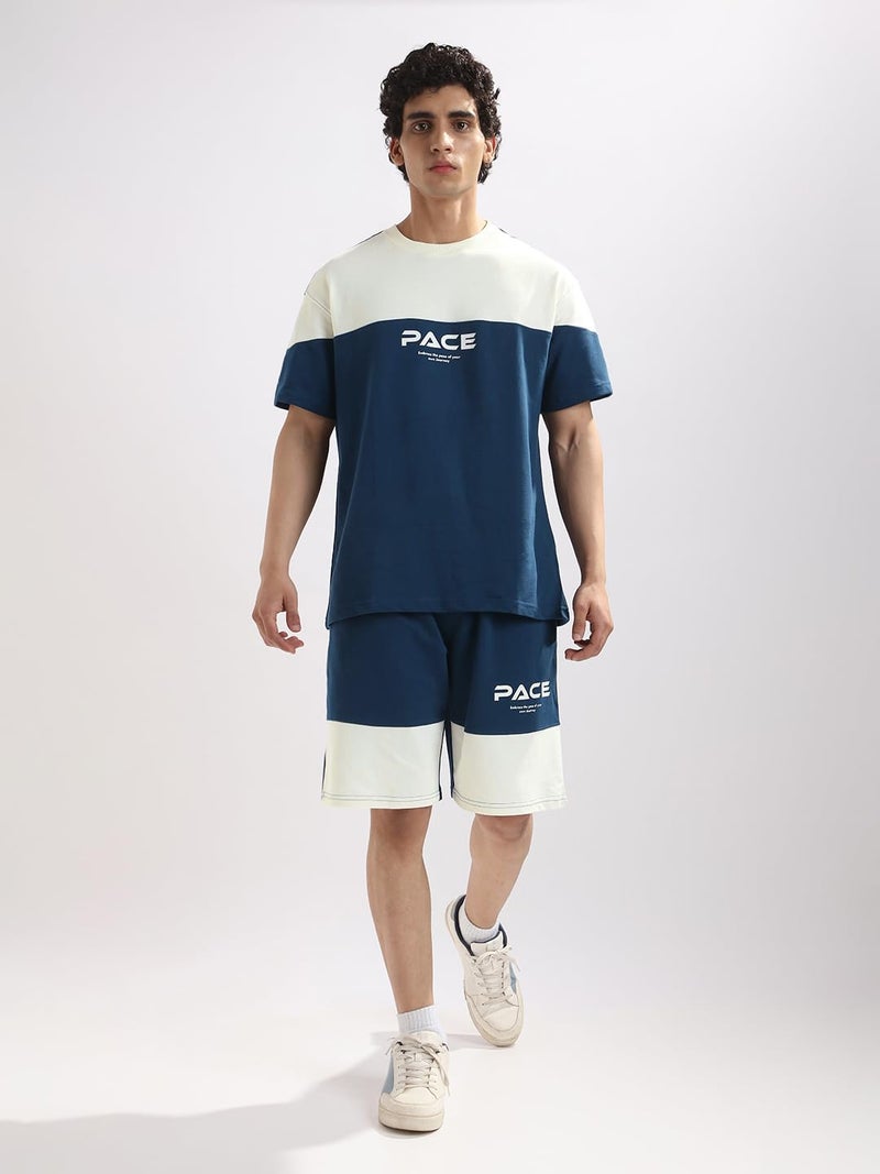 NOBERO Men's Co-ord Set Navy and Cream - Image 2