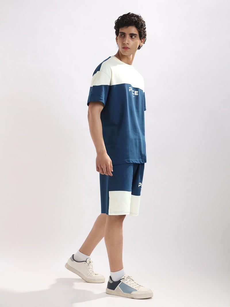 NOBERO Men's Co-ord Set Navy and Cream - Image 3