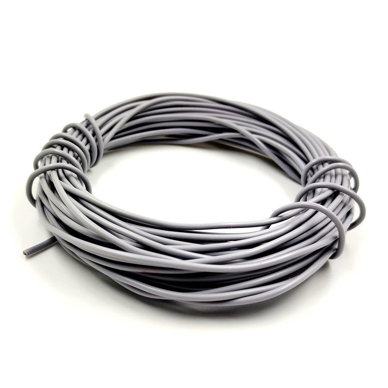 INVENTO 1mtr 20 AWG 05 sqmm 15A Tinned Copper PVC Wire Flexible Grey Cable 17mm Dia High Temperature for DIY - Image 1