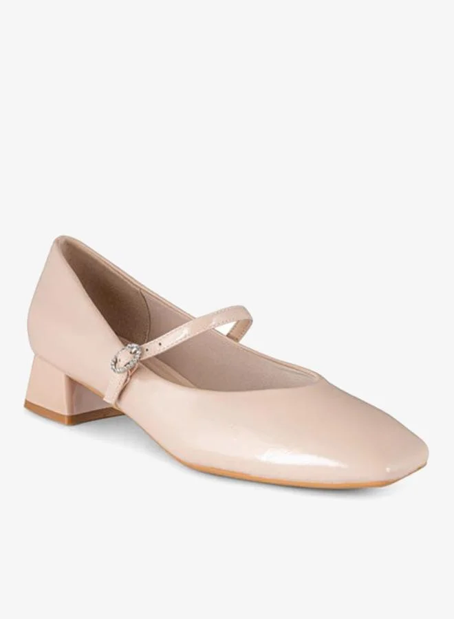 Women Square Toe Mid Heel Pumps