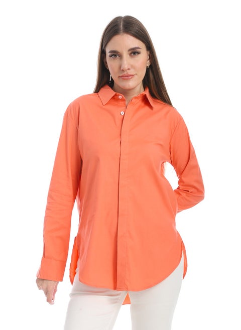 قميص أساسي مزود بأزرار بأكمام طويلة سميون