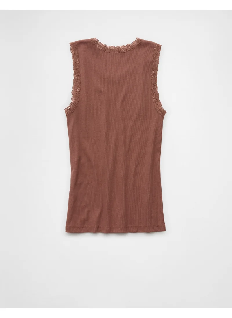 امريكان ايجل AE Graphic Lace Trim Tank Top