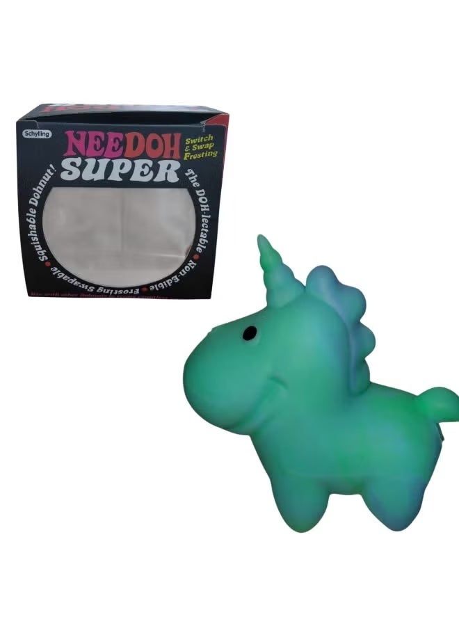 Needoh Squishy Unicorn Stress Ball Sensory Toy for Kids, Green - Image 1