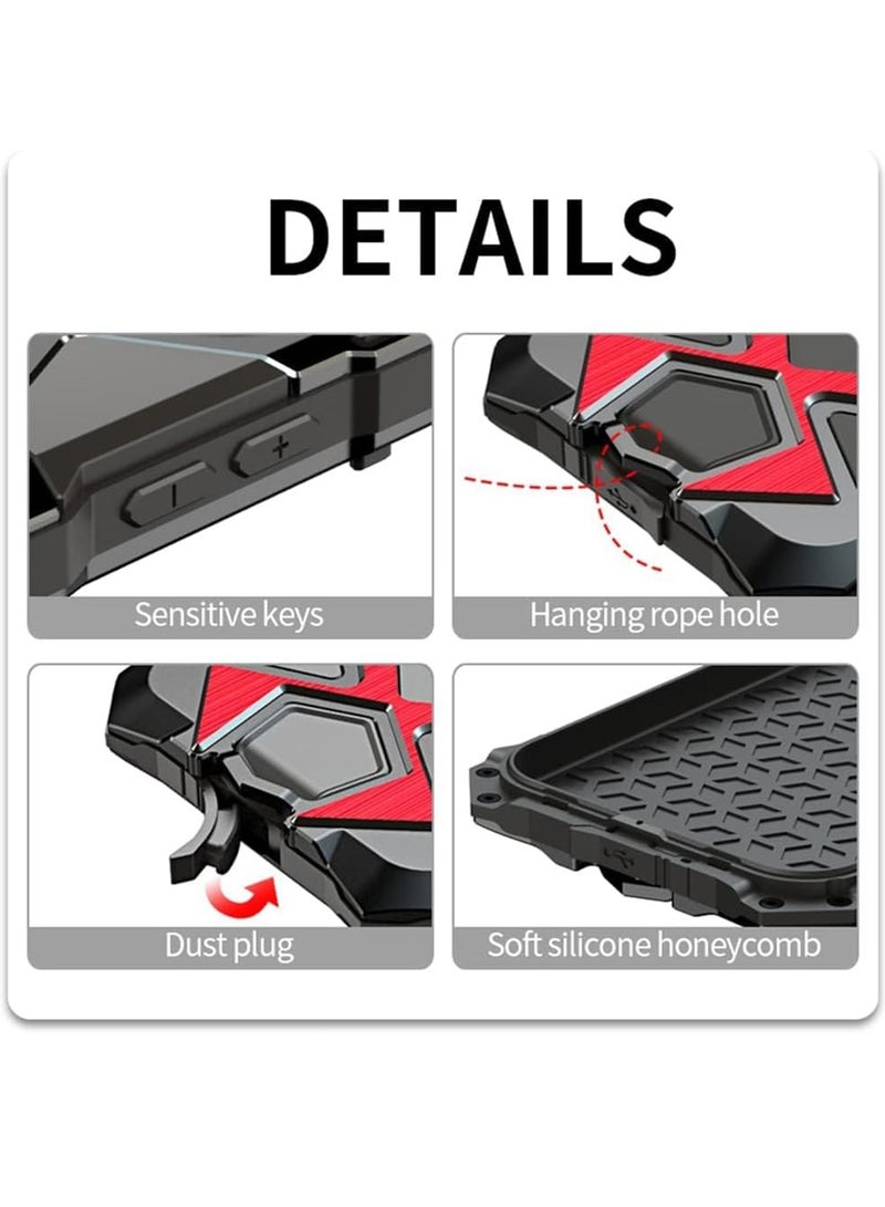 Aookay Metal Case for iPhone 16 Pro Max, Mil-Aluminum Metal Shockproof Case Full Body Protection Heavy Duty Armor Hard Case (Red) - Image 5