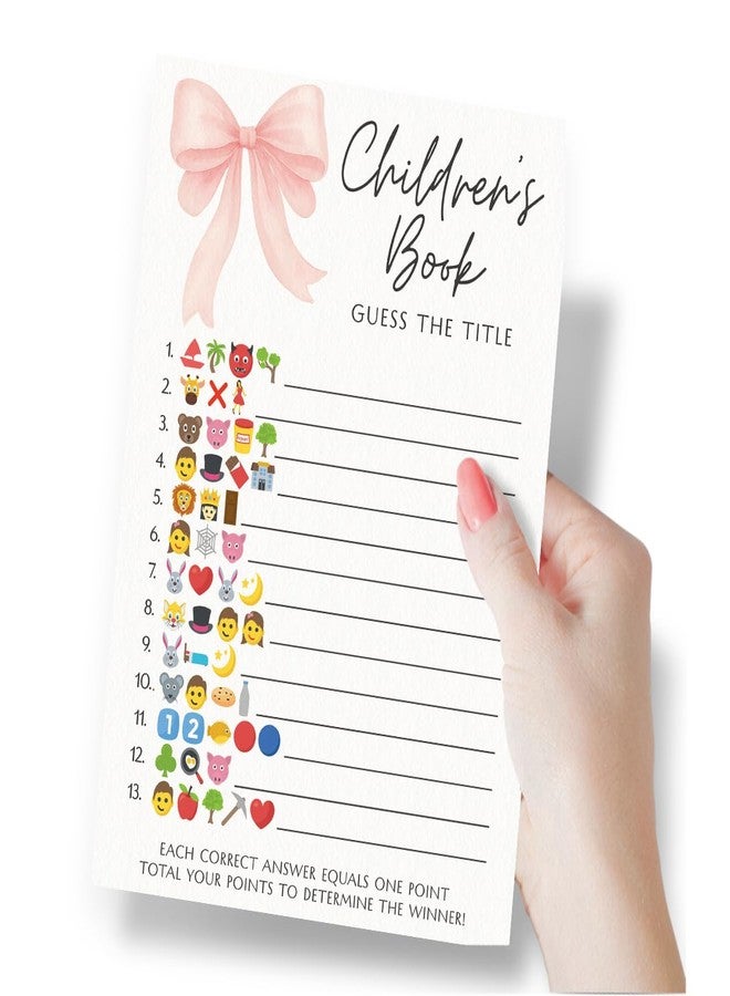 Printed Party Baby Shower Games for Girl - Pink Bow Design, Set of 4 Fun Activities for 30 Guests, Includes Bingo, Emoji Game, Guess Who, and Who Knows Mommy - Image 3