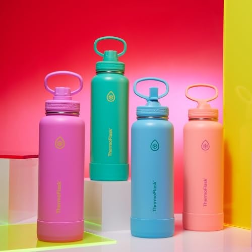 ThermoFlask Insulated Water Bottle with Spout Lid (40 oz, Electric Eclipse) - Leakproof, Stainless Steel Water Bottle for Cold & Hot Drinks, Travel & Daily Hydration - Image 4