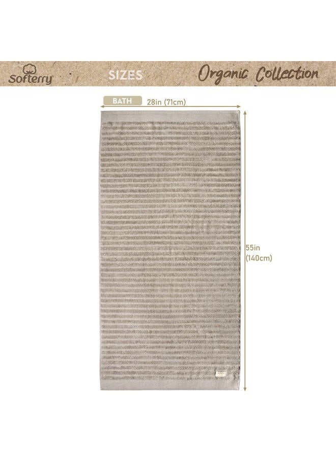 Softerry Pure Organic Cotton Bath Towel Set - 100% Soft Cotton - Extra Absorbent and Durable - 500 GSM Quick Dry - Luxury Hotel & Spa Quality - Fade Resistant - Eco Friendly (Khaki, Set of 8) - Image 2
