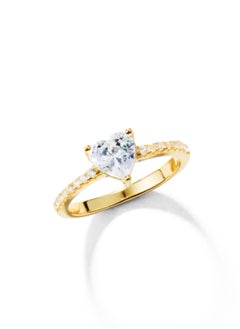 LAVEEN JEWELLERY Heart Ring for Women | Tarnish Free 18K Gold or Rhodium Plated Ring | 925 Sterling Silver with Round & Pear-Cut Cubic Zirconia, 18K Gold or Rhodium Plating, Stackable Design  - Image 2
