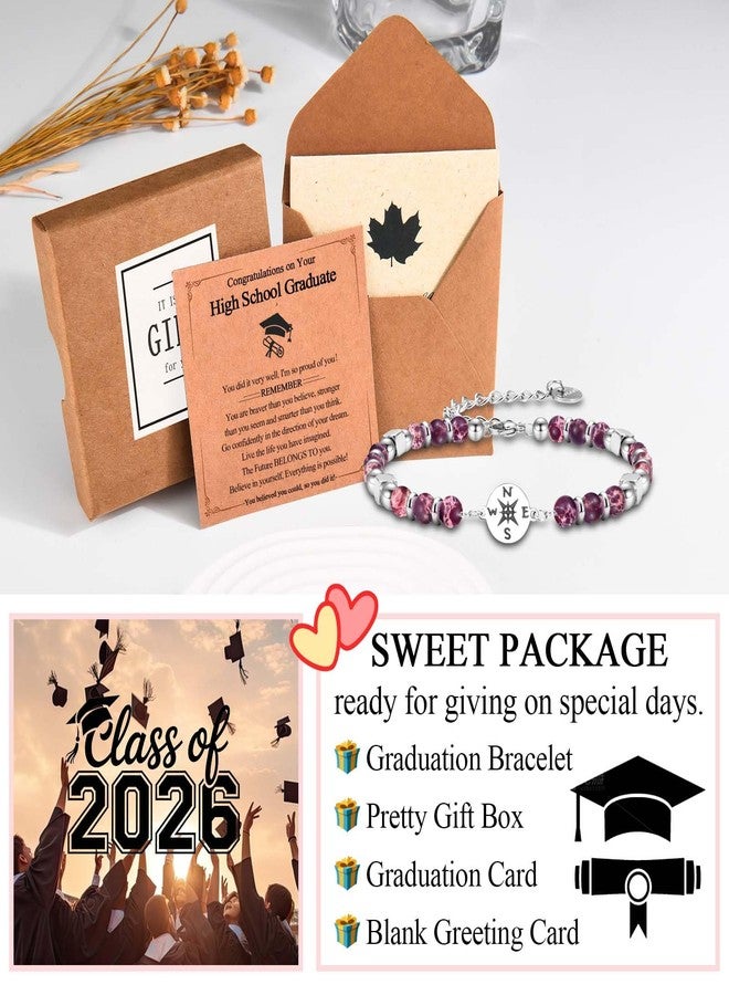 FIEEFX High School Graduation Gifts for Her Girls Graduation Gifts 2026 High School Compass Bracelet Jewelry with Graduation Card for Girls Her Daughter Granddaughter Niece Friends - Image 5