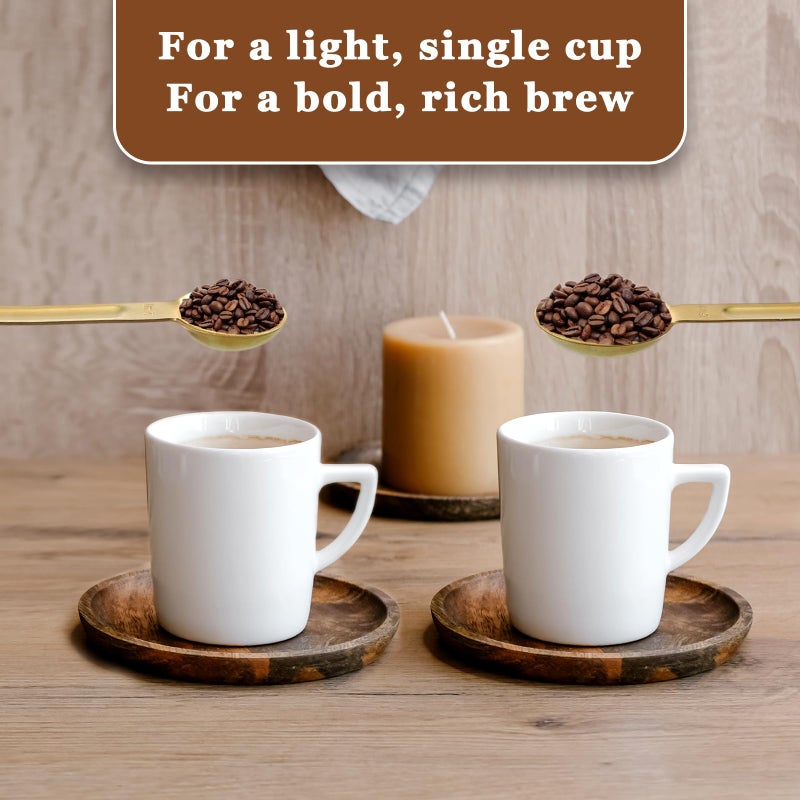 Qulkws Double Sided Measuring Spoon Stainless Steel Coffee Scoop Teaspoon Measuring Spoon 1 Tsp (5ml) & 1 Tbsp (15ml) Dual-Measure Long-Handle Spoons Coffee Measurings Spoons (Gold) - Image 5